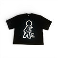 Black Oversized Crop LOVE LOGO T-Shirt